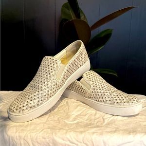 MICHAEL by Michael Kors slip on sneaker white and gold stars